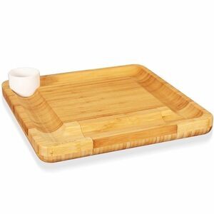 NUTRICHEF  Bamboo Cutting board w/cutlery NWOT.